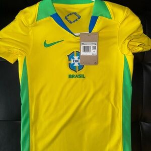 Nike Kids Yellow and Green Soccer Jersey